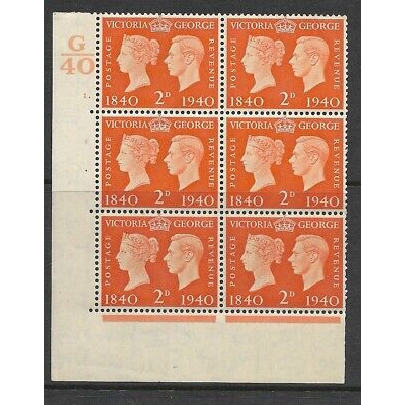 Sg 482 1940 2d Centenary Cylinder G40 1 Dot UNMOUNTED MINT MNH