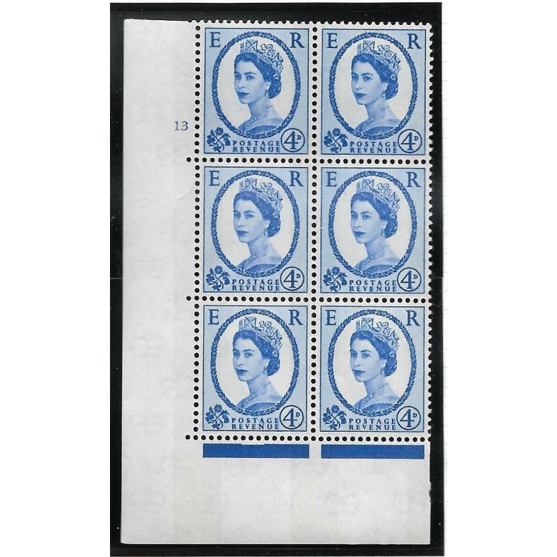 4d Wilding Blue Phosphor on White cyl 13 No Dot perf type A(E I) UNMOUNTED MINT