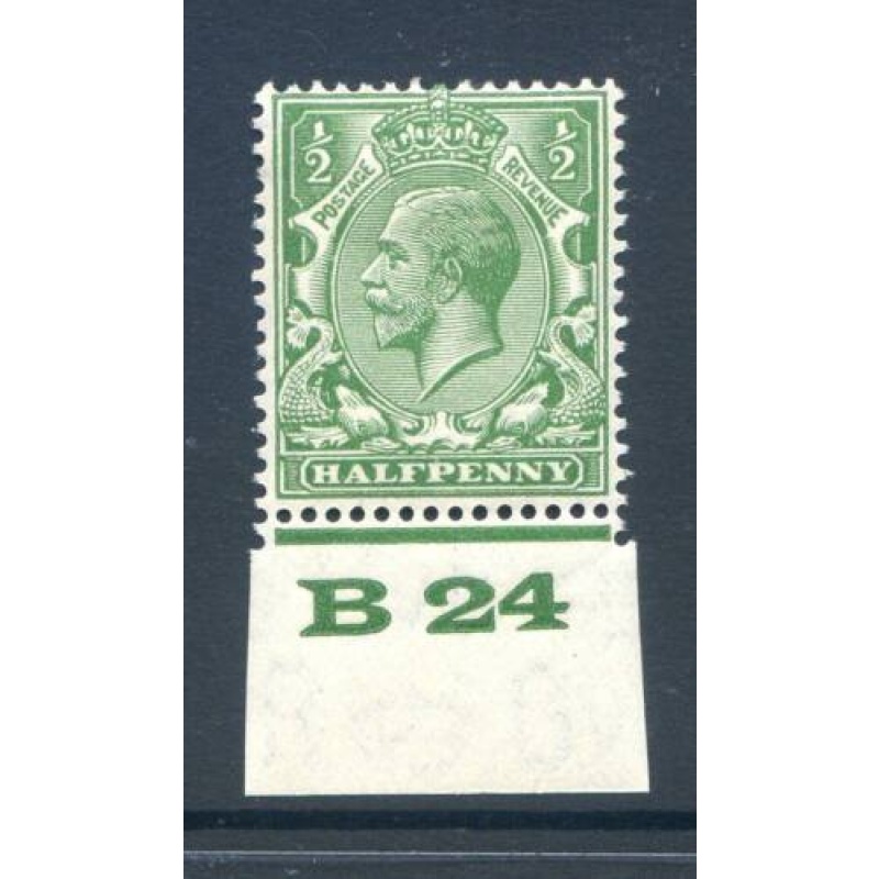 KGV 1 2d Green B24(I) Control Single mounted Mint