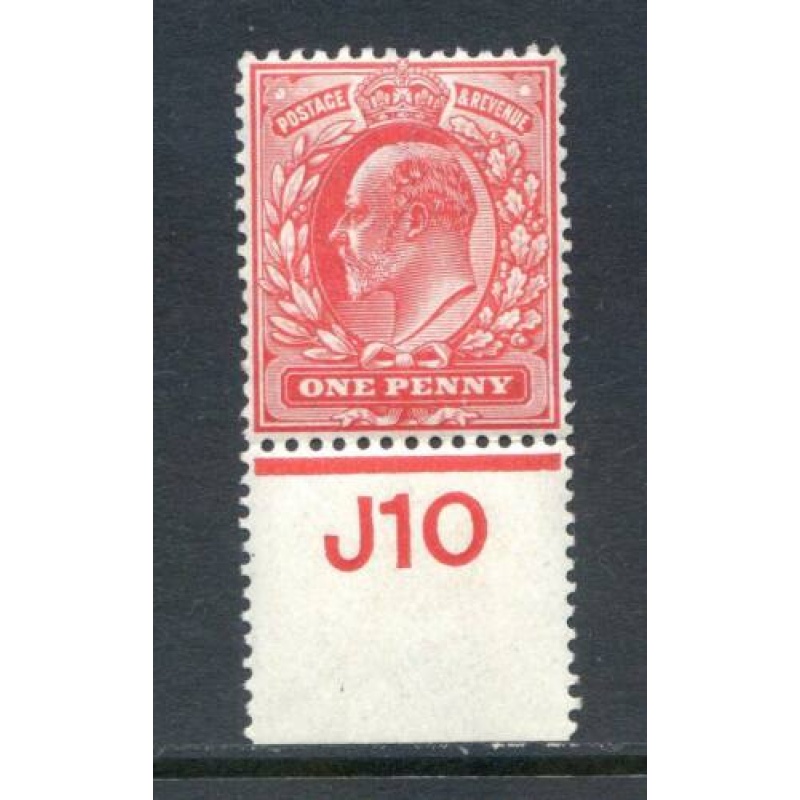 KEV11 1d Scarlet J10 (P) Control mounted Mint