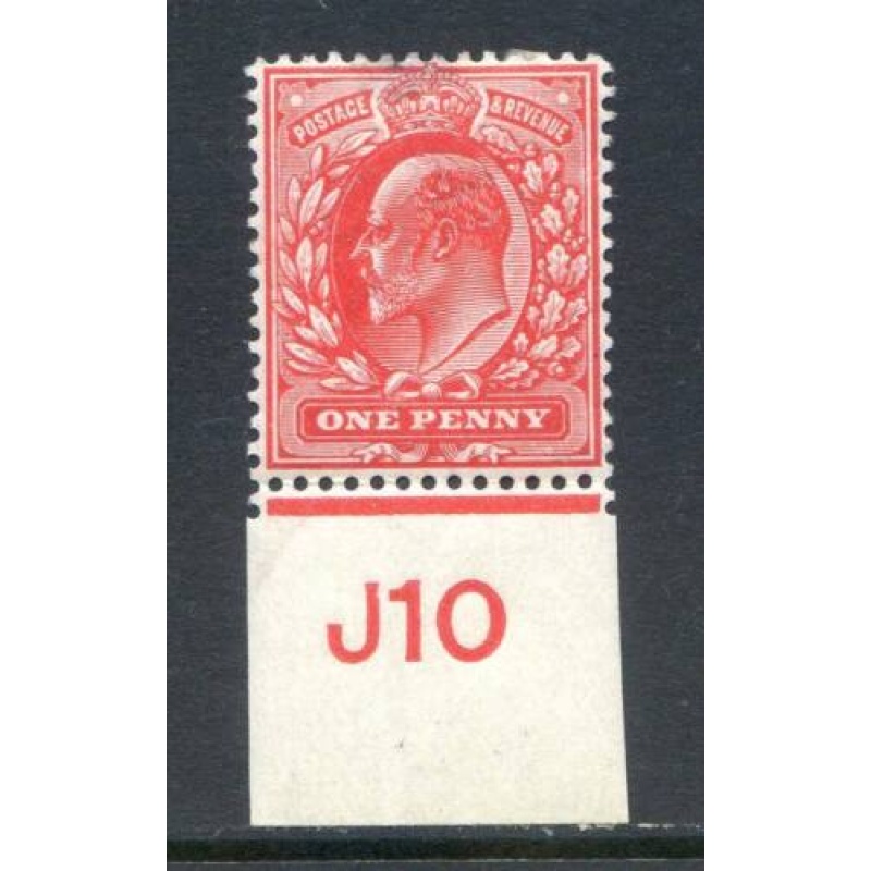 KEV11 1d Scarlet J10 (I) Control mounted Mint