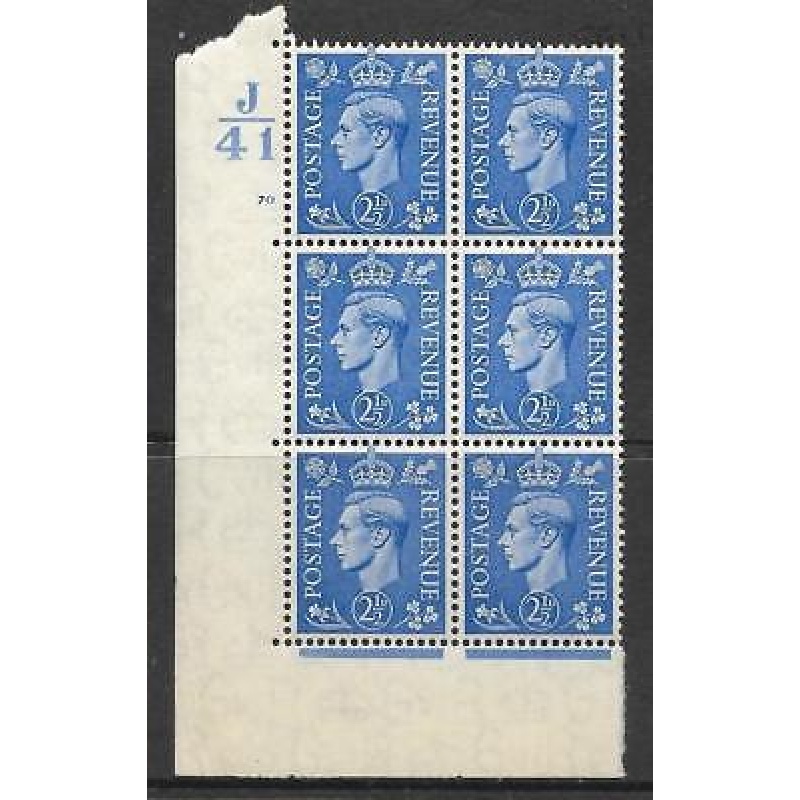 1937 2d Blue J41 70 No Dot perf 5(E I) block 6 UNMOUNTED MINT MNH