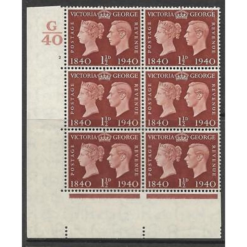 Sg 481 1940 Centenary Cylinder G40 2 No Dot UNMOUNTED MINT MNH