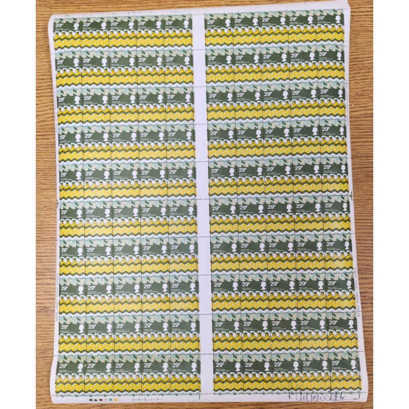 1982 British textiles full set in sheets signed by stamp designer U M