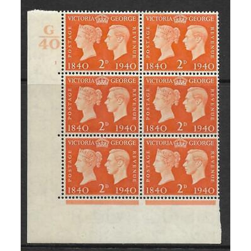 Sg 482 1940 2d Centenary Cylinder G40 1 No Dot UNMOUNTED MINT MNH