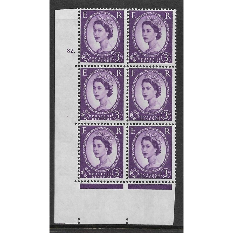 3d Wilding Violet Phosphor CB cyl 82 Dot perf type A(E I) UNMOUNTED MINT