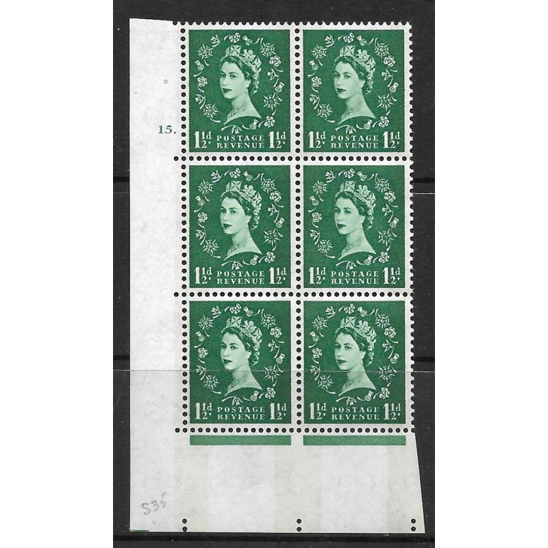 S35a 1d Wilding Violet Phos LH marginal 6mm band UNMOUNTED MINT MNH