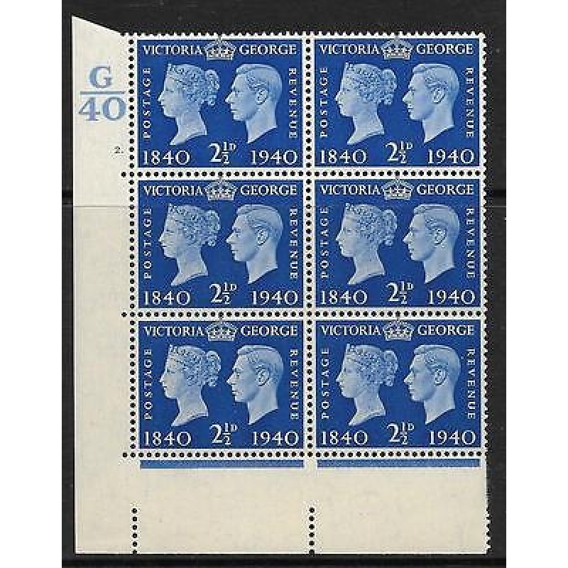 Sg 483 listed variety 1940 2d Centenary Cylinder G40 2 Dot UNMOUNTED MINT MNH