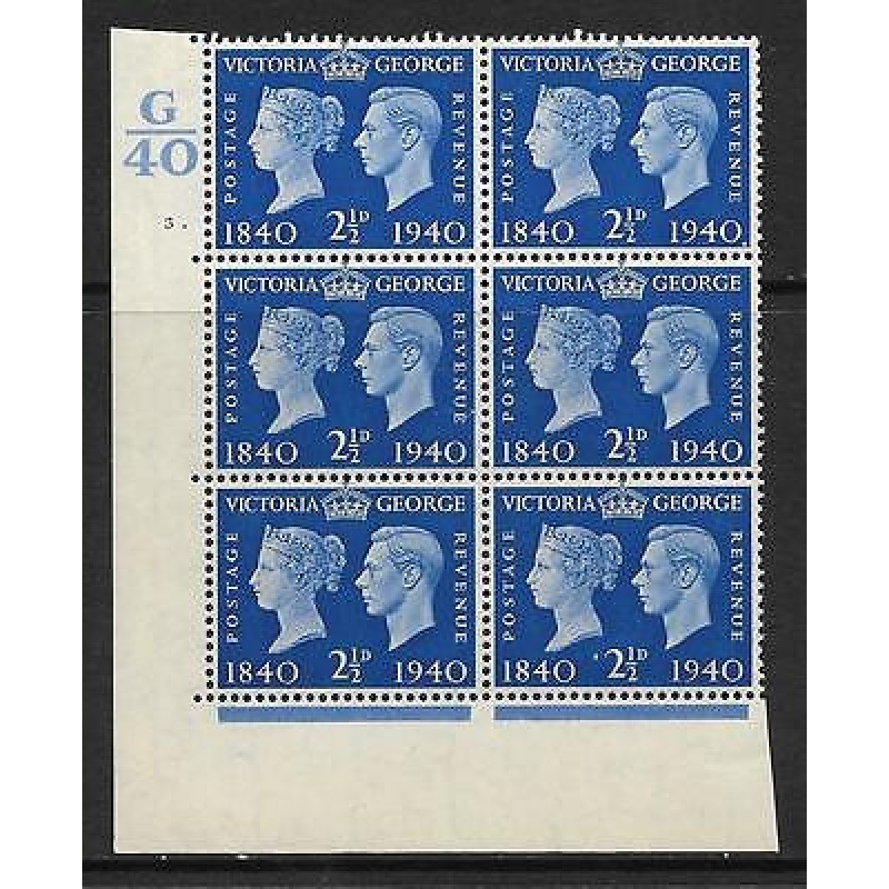 Sg 483 1940 2d Centenary Cylinder G40 3 Dot UNMOUNTED MINT MNH