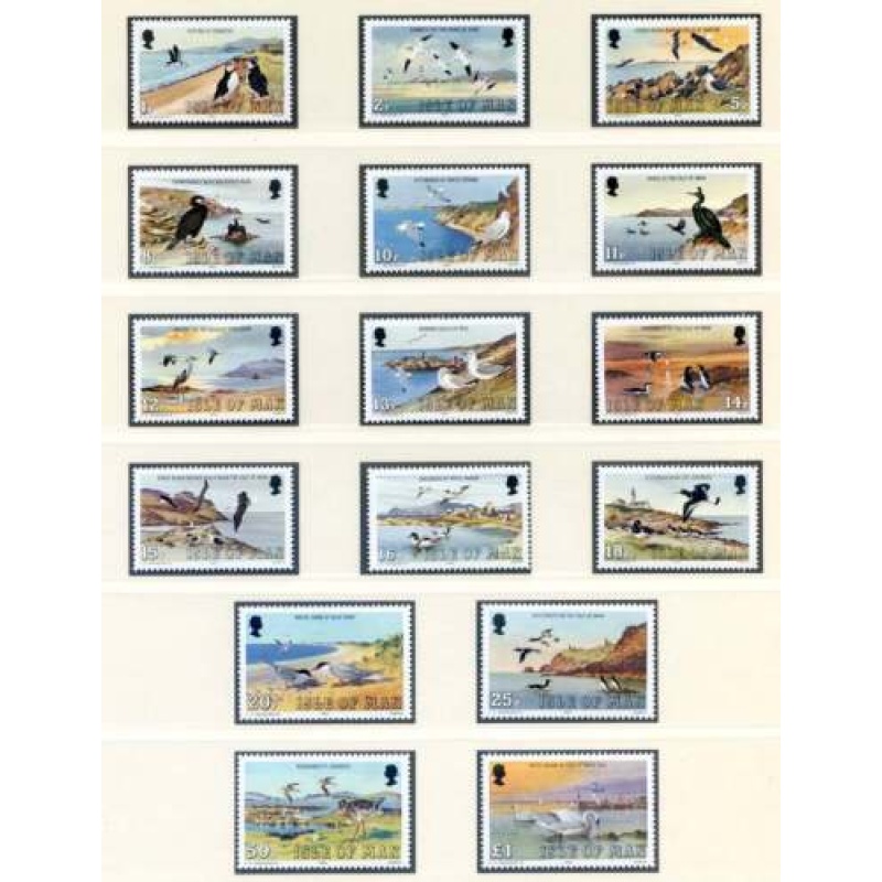 1983 Isle of Man SG232 SG248 Sea Birds Set Unmounted Mint