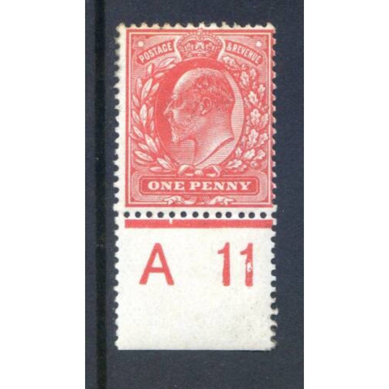 KEV11 1d Scarlet A11 (P) Mounted Mint Control Single