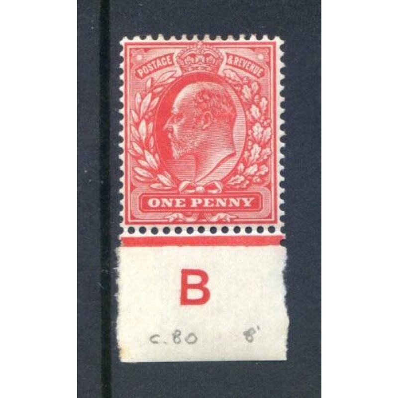 KEV11 1d Scarlet B (I) Mounted Mint Control Single