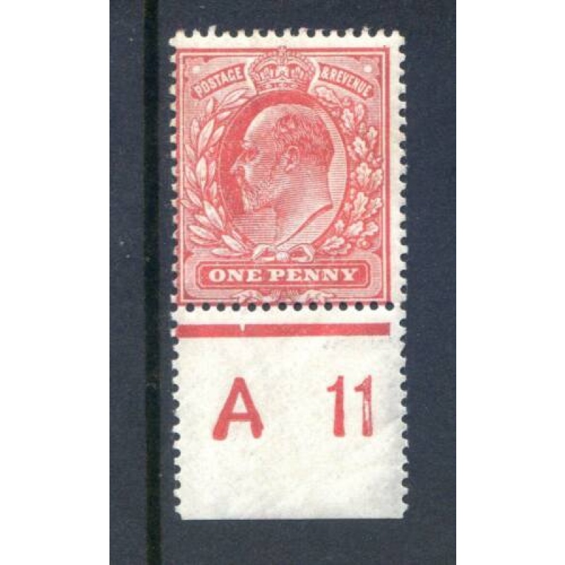 KEV11 1d Scarlet A11 (P) Mounted Mint Control Single