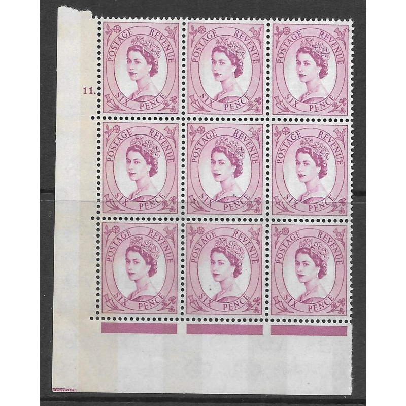 6d Wilding Violet Phosphor 9.5mm cyl 11 Dot perf type A(E I) UNMOUNTED MINT MNH