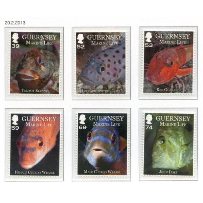 Guernsey 2013 Marine Life Set SG1450 1455 Unmounted Mint