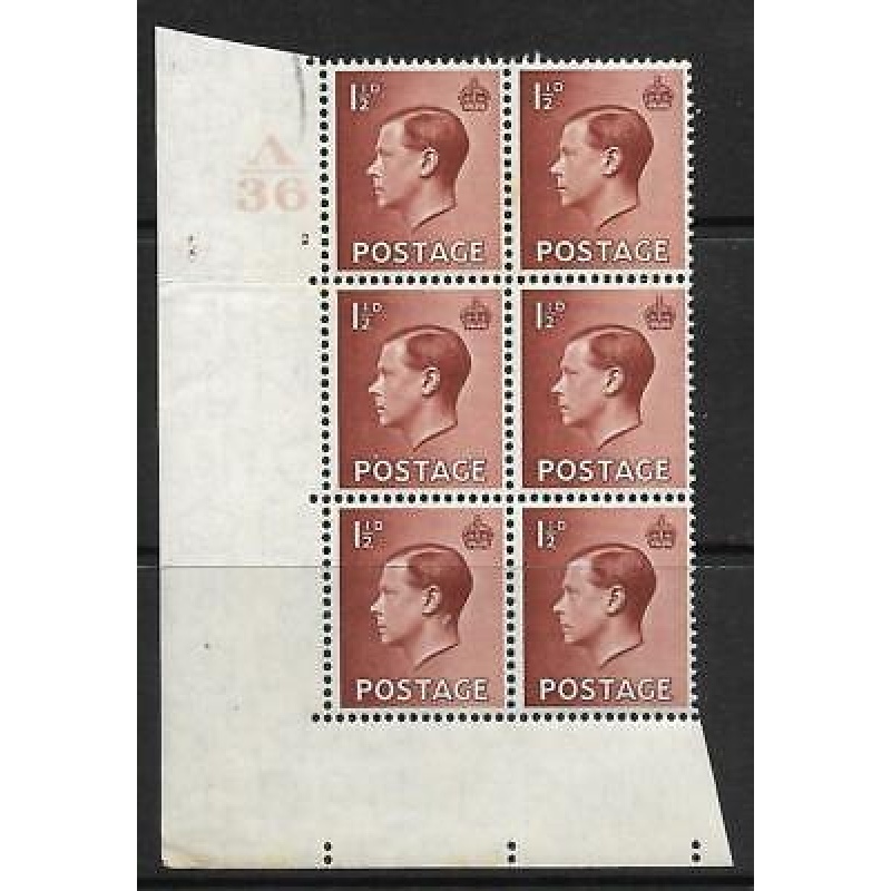 Sg 459b 1d Edward VIII A36 Cyl 2 No Dot with variety UNMOUNTED MINT