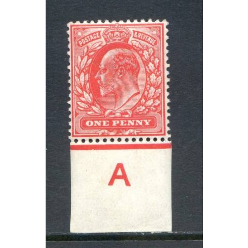 KEV11 1d Scarlet A (I) Control Single mounted Mint