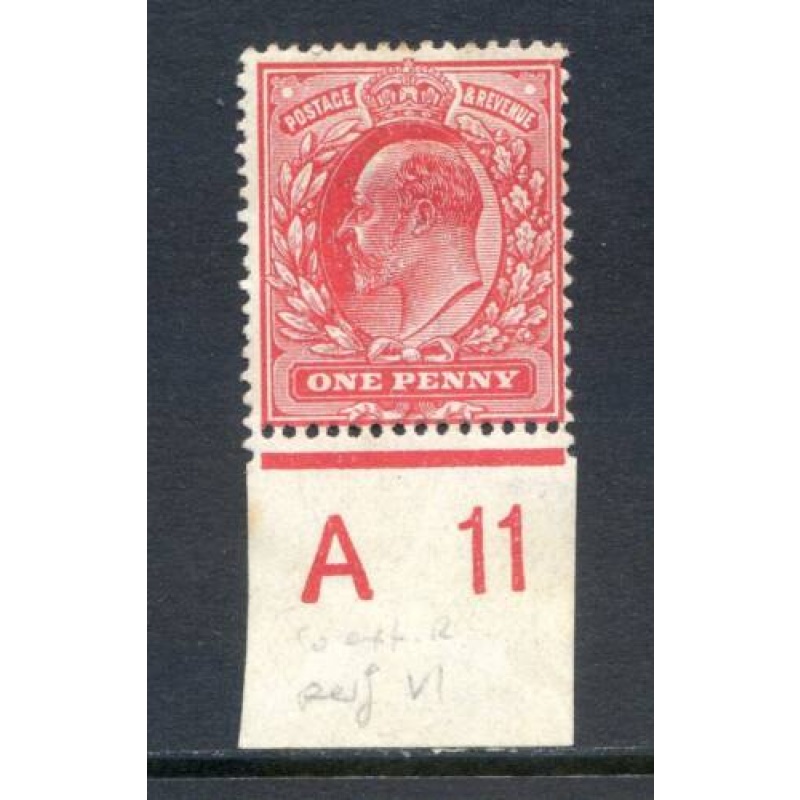 KEV11 1d Scarlet A11 (I) Control Single mounted Mint