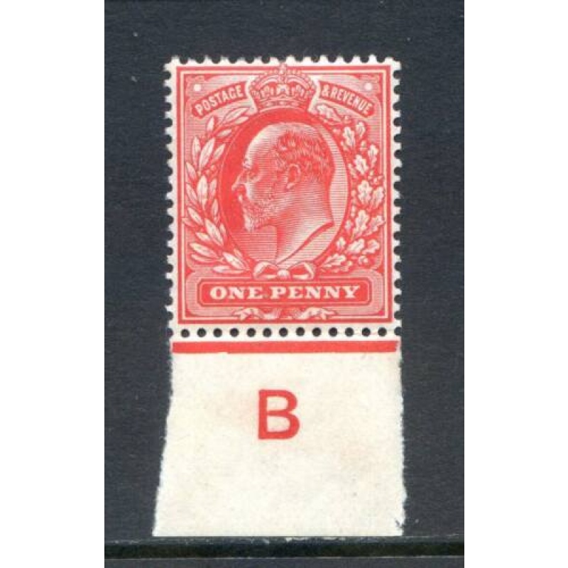 KEV11 1d Scarlet B (I) Control Single mounted Mint