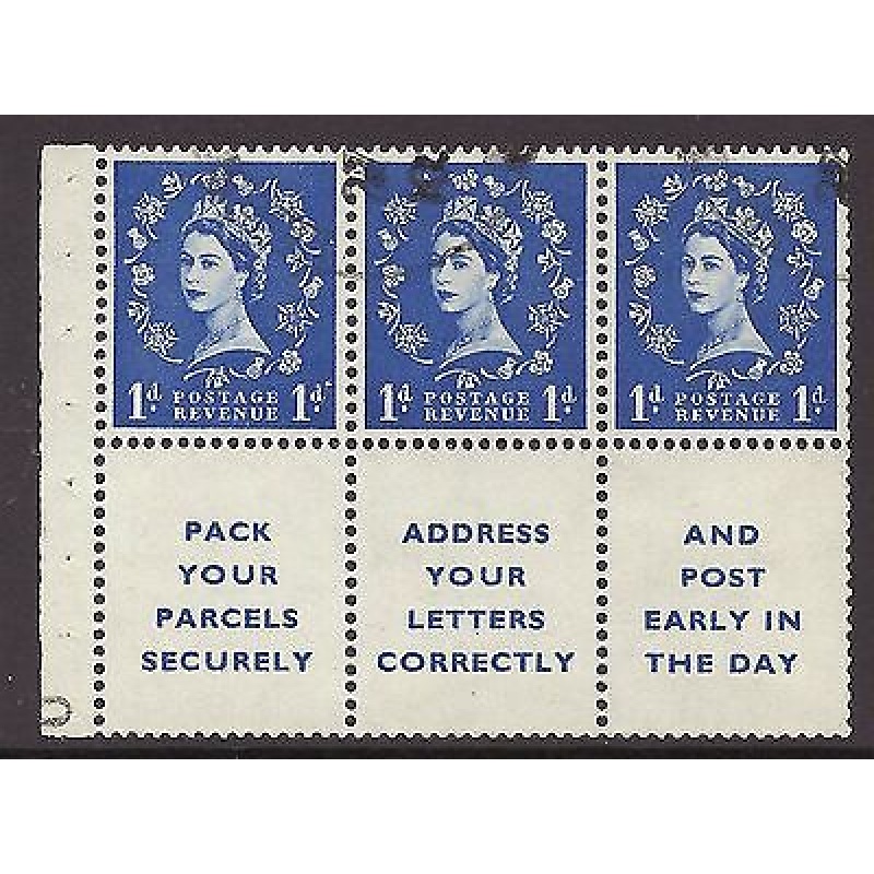 SB29c Wilding Edward Crown Wmk booklet pane with variety UNMOUNTED MINT MNH