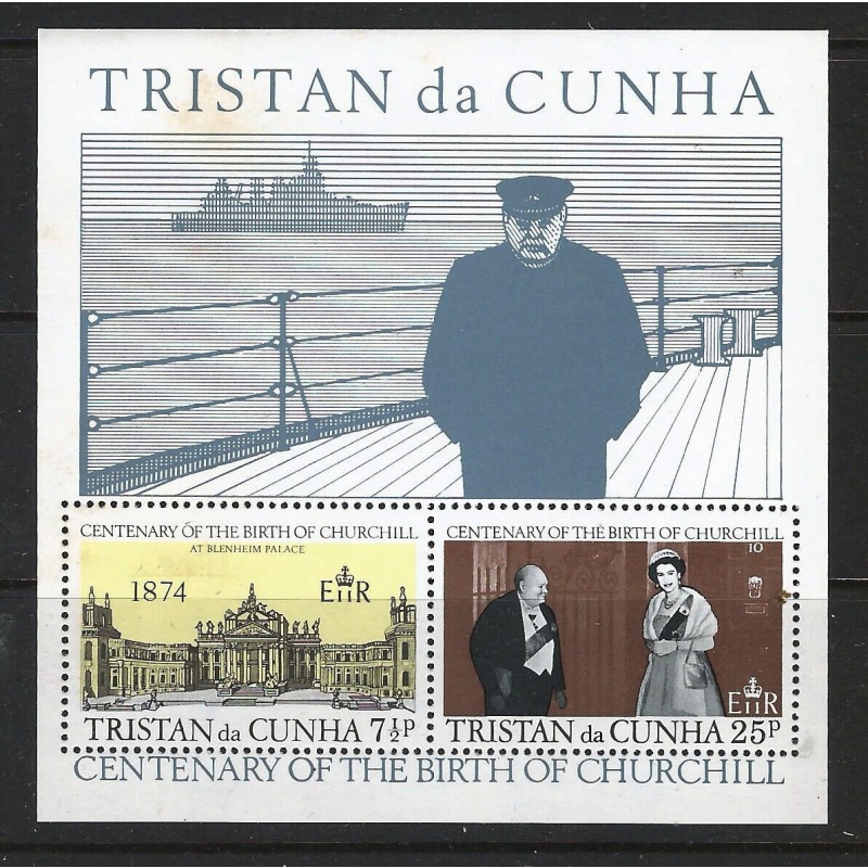 Tristan da Cunha - Sg MS195 - Birth Centenary of Sir Winston Churchill 1974 MNH