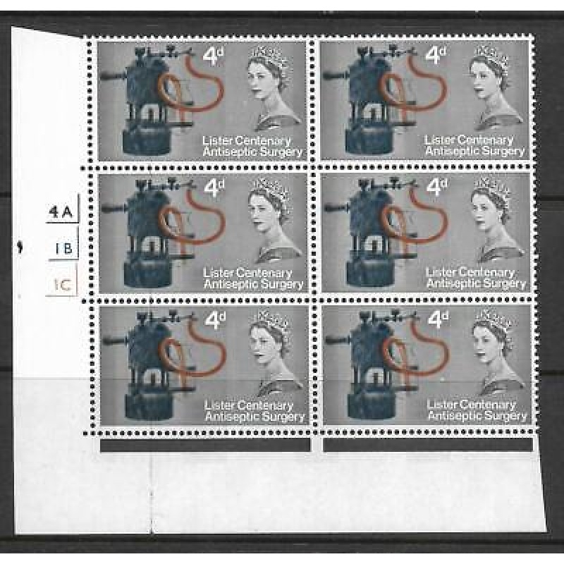 Sg 667pb+e 1965 Lister 4d (Phos) - Listed Flaw  Narrow Band Left - MNH