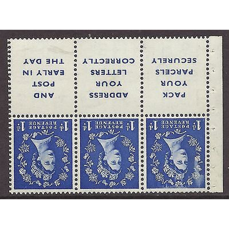 SB25a 1d Wilding booklet pane with Advert perf type I UNMOUNTED MNT MNH