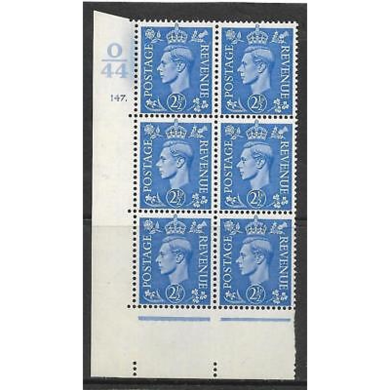 1937 2d Blue O44 147 Dot perf 5(E I) block 6 UNMOUNTED MINT MNH