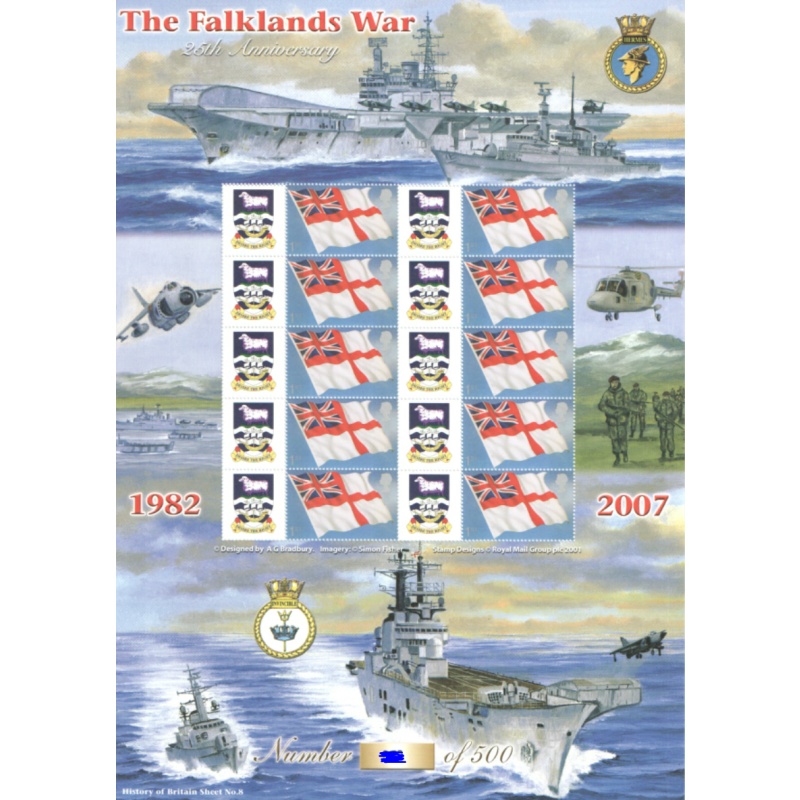 BC-104 History of Britain 8 2007 Falklands war no. 285 sheet U M