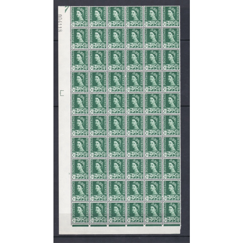 Wales Cylinder Blocks in 1 4 sheets - set of 4 - 3d 4d 6d 1 3 crowns - U M