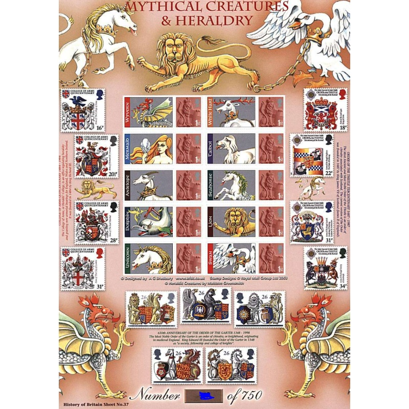 BC-220 History of Britain 37 2009 Mythical Creatures no. 416 sheet U/M