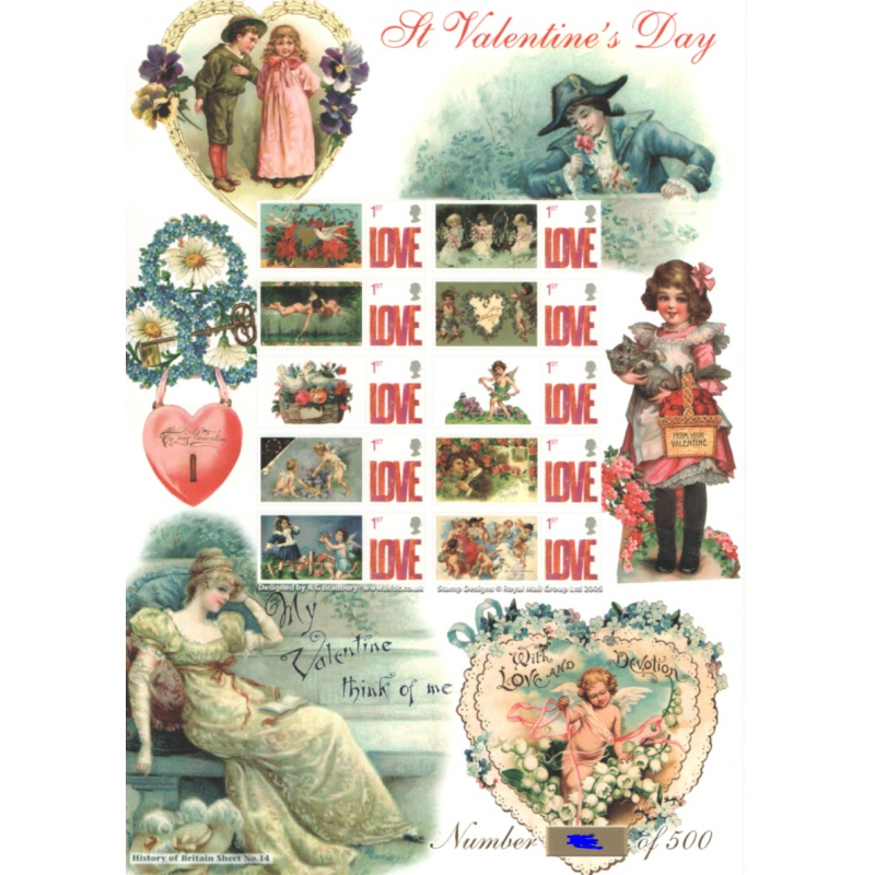 BC-130 History of Britain 14 2008 St Valentines No.433 sheet U M