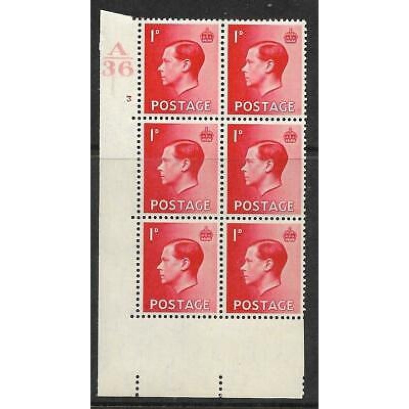 1d A 36 Cylinder Block - 3 No Dot UNMOUNTED MINT