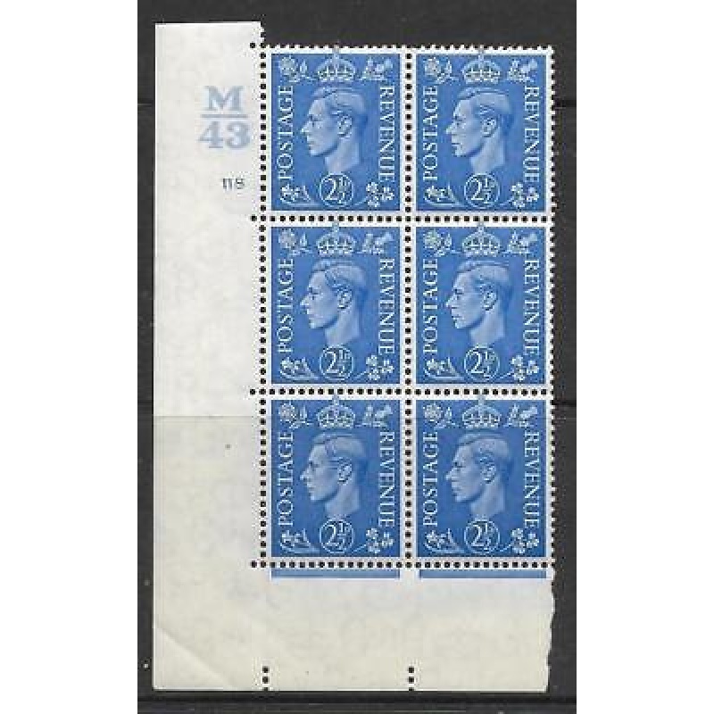 1937 2d Blue M43 118 No Dot perf 5(E I) block 6 UNMOUNTED MINT MNH