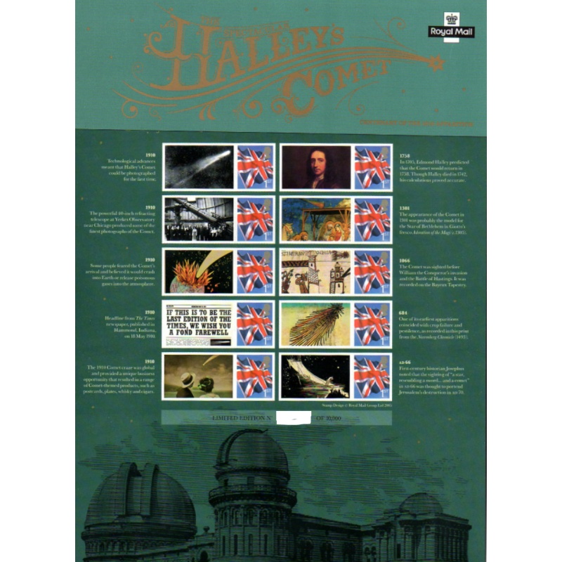 CS-8 2010 Halleys Comet No. 7783 Smiler sheet UNMOUNTED MINT