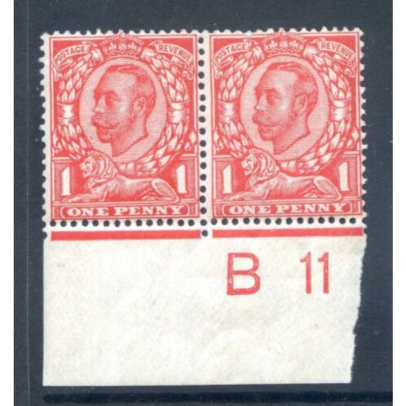 KGV 1d Scarlet B11(I) mounted Control Pair