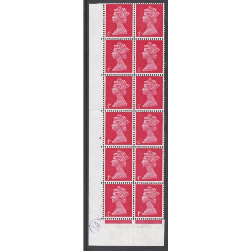 Sg733d Pre-decimal Machin 4d Red Nick in D Row 15 11 Cylinder 4 dot - U M