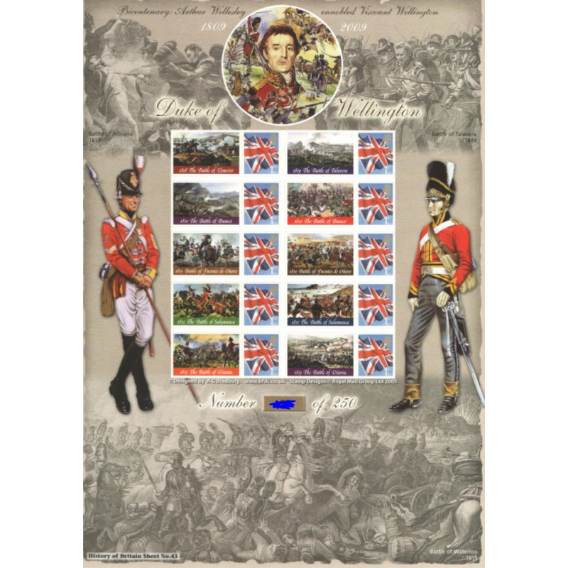 History of Britain 43 2009 BC-224Duke of wellington no. 172 sheet UNMOUNTED MINT