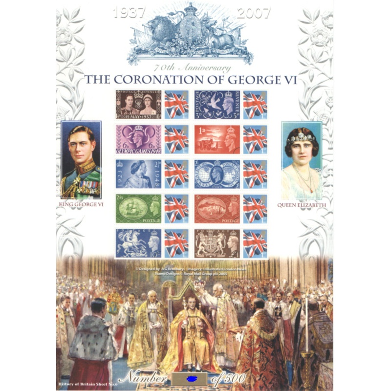 BC-98 History of Britain 6 2007 George VI No. 421 sheet U M