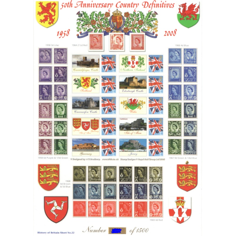 BC-166 History of Britain 22 2008 Country definitives no.321 sheet U M