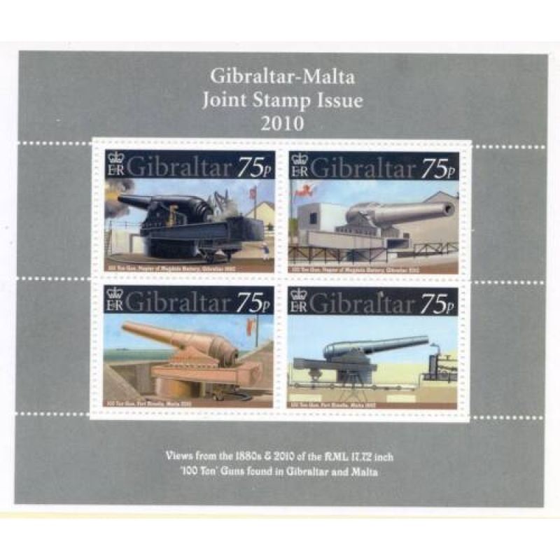 2011 Gibraltar 100Ton Guns Set SGMS1347 Unmounted Mint