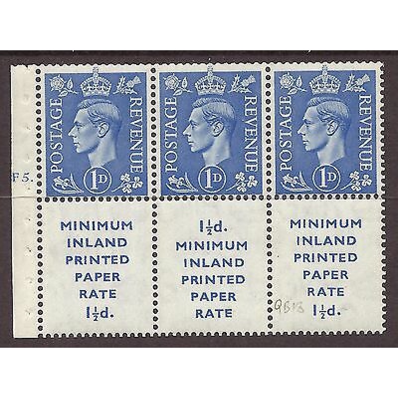 QB18 1d Light Ultramarine Booklet pane perf Le Cyl F5 Dot UNMOUNTED MNT MNH