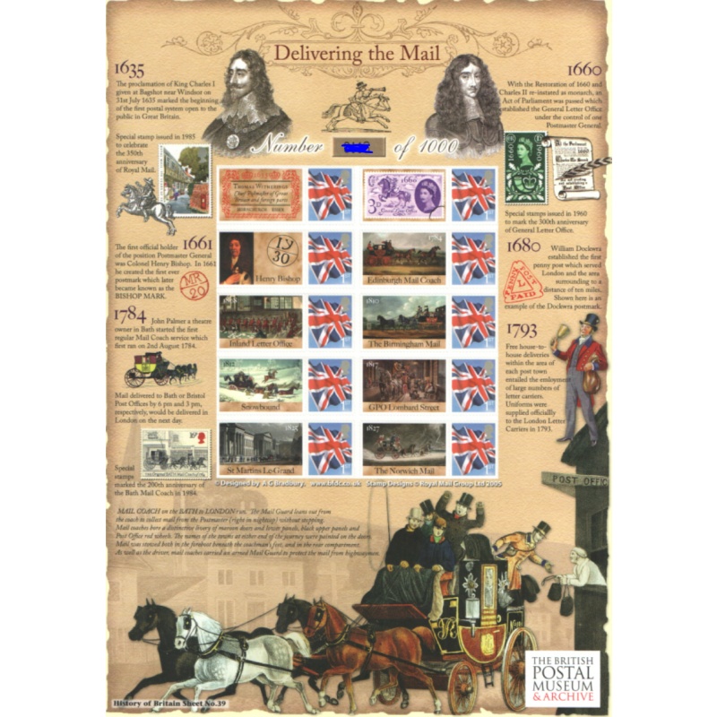 BC-227 History of Britain 39 2009 Delivering the mail no. 522 sheet U M