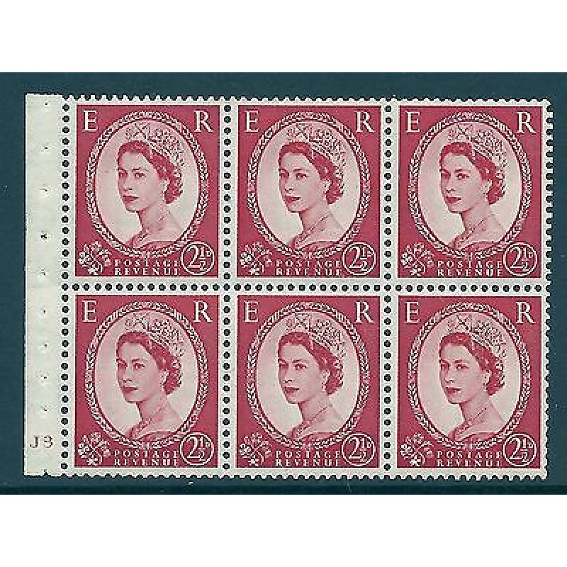 SB80 Wilding booklet pane Tudor Crown perf type I cyl J3 No Dot UNMOUNTED MNT