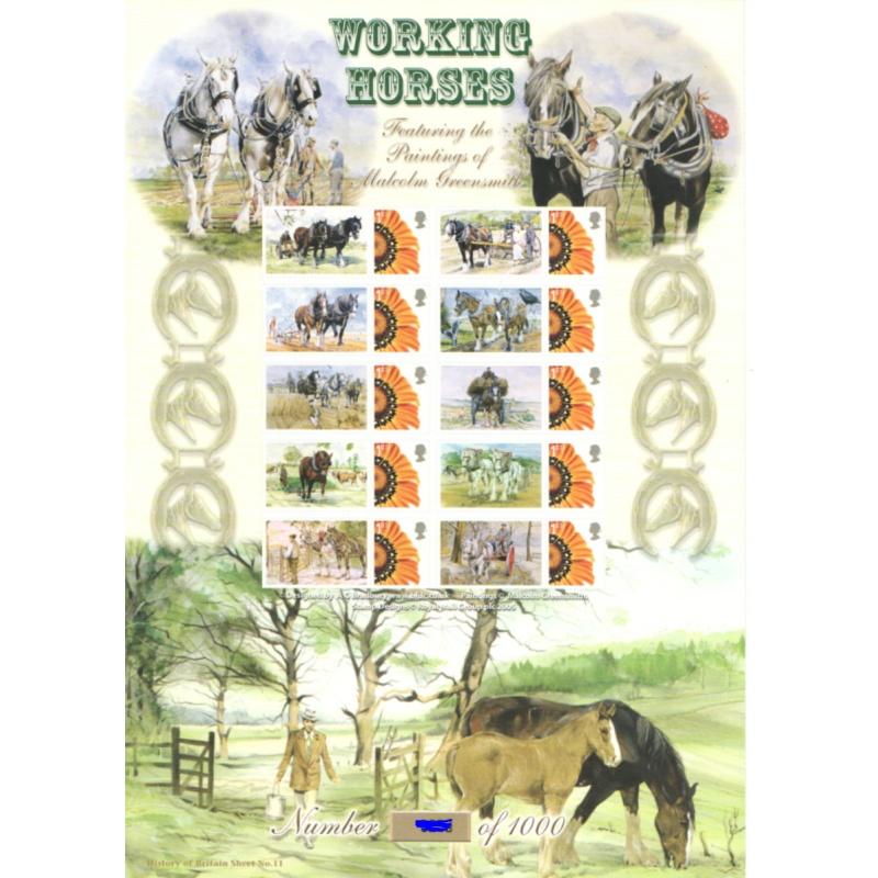 BC-115 History of Britain 11 2007 Working Horses no. 696 sheet U M