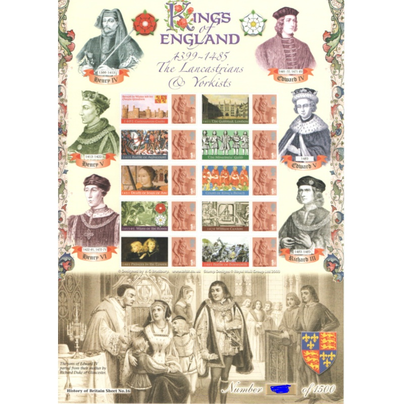 BC-132 History of Britain 16 2008 Kings of england no.253 sheet U M