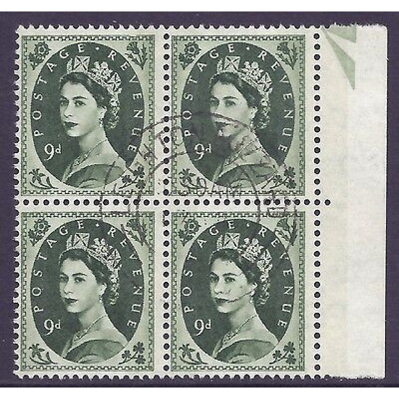 S128c 9d Wilding Violet Phos variety - Frame Break R.11 11 UNMOUNTED MINT MNH