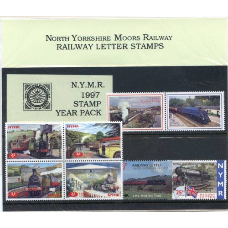 GB North Yorkshire Railway Letter stamps Pack 1997