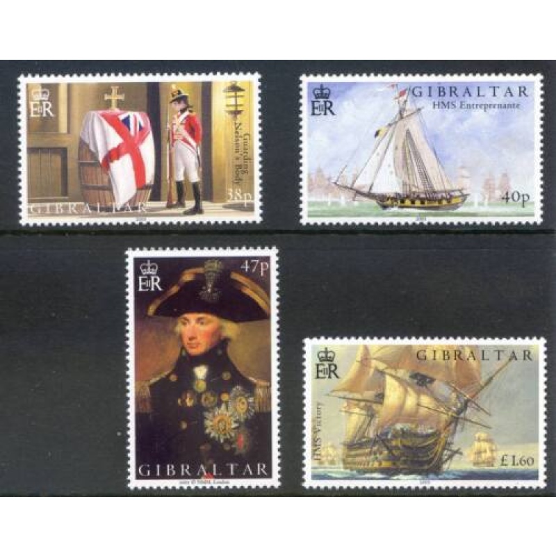 2004 Gibraltar Battle Of Trafalgar Set SG1120 1124 Unmounted Mint