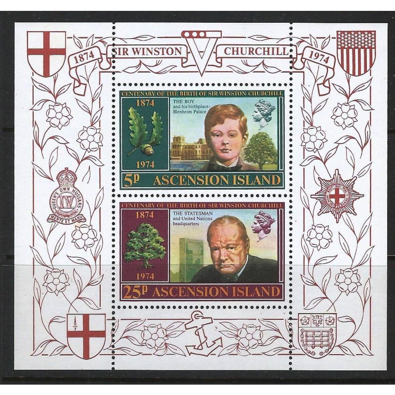 Ascension - Sg MS184 - Birth Centenary of Sir Winston Churchill 1974 MNH